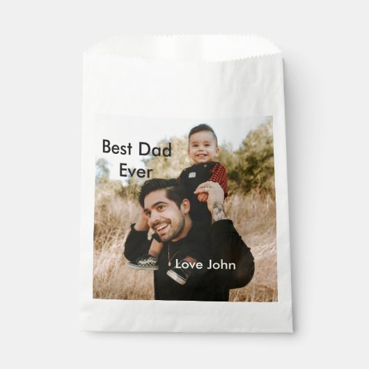 Best dad ever father's dad gift photo name simple  フェイバーバッグ (正面)