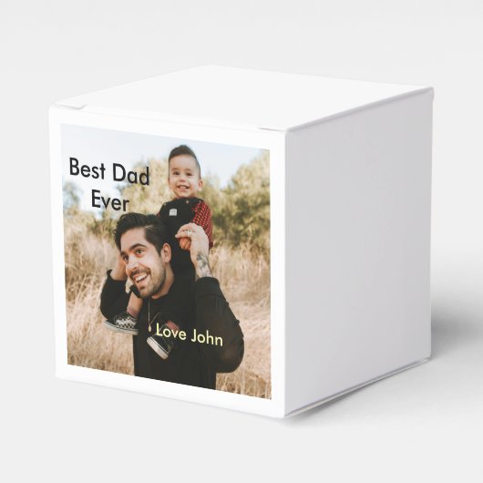 Best dad ever father's dad gift photo name simple  フェイバーボックス (正面サイド)