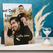 Best dad ever father's dad gift photo name simple  フォトプラーク (側面)