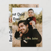Best dad ever father's dad gift photo name simple  ポストカード (正面/裏面)