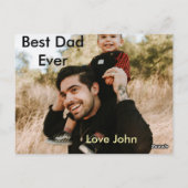 Best dad ever father's dad gift photo name simple  ポストカード (裏面)