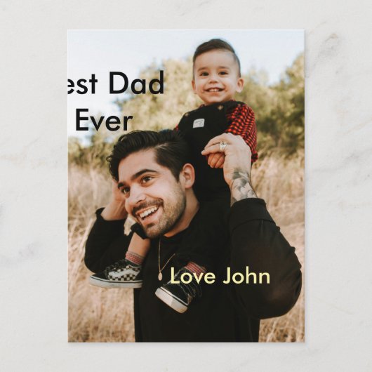 Best dad ever father's dad gift photo name simple  ポストカード (正面)