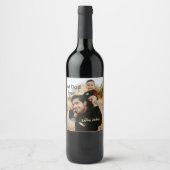 Best dad ever father's dad gift photo name simple  ワインラベル (正面)