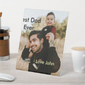 Best dad ever father's dad gift photo name simple  台座サイン (インサイチュ)