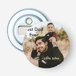 Best dad ever father's dad gift photo name simple  栓抜き