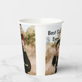 Best dad ever father's dad gift photo name simple  紙コップ (左)