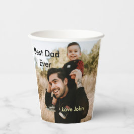 Best dad ever father's dad gift photo name simple  紙コップ