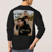 Best dad ever father's dad gift photo name simple  tシャツ (裏面)