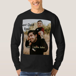 Best dad ever father's dad gift photo name simple  tシャツ
