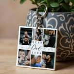 Best Dad Ever | Father's Day 6 Photo Collage キーホルダー<br><div class="desc">Celebrate your dad's unwavering love and cherished moments with our Best Father Ever Photo Collage Keychain. This personalized keychain serves as a perfect gift for Father's Day, birthdays, or any occasion to honor the special father in your life. Designed with simplicity and elegance, this keychain features a photo collage grid...</div>