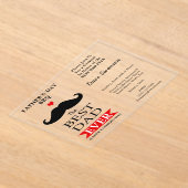 Best Dad Ever Fathers Day Mustache Luncheon BBQ アクリル招待状 (レイダウン)