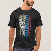 Best Dad Ever Fist Pump With US American Flag Fath Tシャツ (正面)