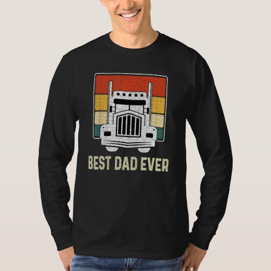 Best Dad Ever Flag truck dad trucker dad best truc Tシャツ (正面)