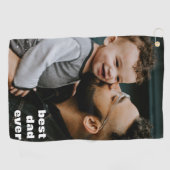 Best Dad Ever Full Photo Personalized ゴルフタオル (横)