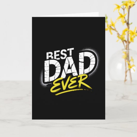 Best Dad Ever Graffiti Art カード (黄色い花)