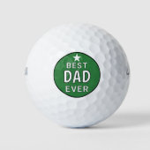 Best Dad Ever Green and White Wilson Distance ゴルフボール (正面)