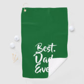 'Best. Dad. Ever.' Green White Heartfelt ゴルフタオル (インサイチュ)