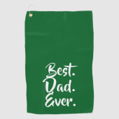 'Best. Dad. Ever.' Green White Heartfelt ゴルフタオル (正面)