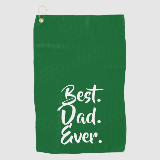 'Best. Dad. Ever.' Green White Heartfelt ゴルフタオル (正面)