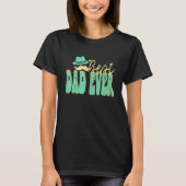 Best Dad Ever Groovy Father s Day Husband Sons Dau Tシャツ (正面)