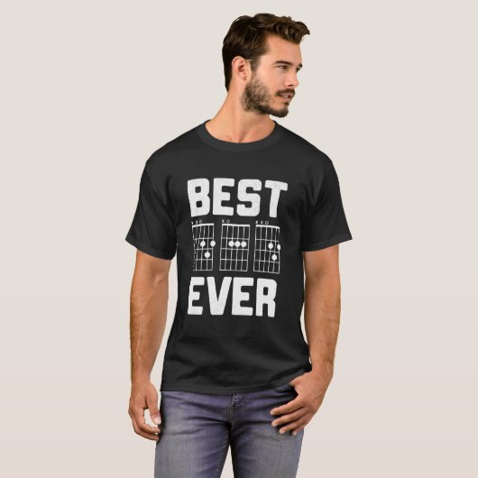 Best Dad Ever Guitar Chords D-A-D Father Guitarist Tシャツ (正面フル)