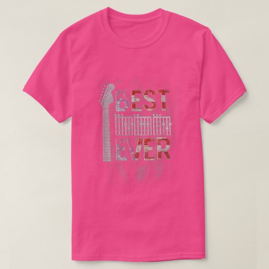 Best Dad Ever Guitar Happy Fathers Day Guitarist R Tシャツ (デザイン正面)
