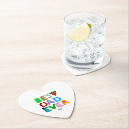 Best Dad Ever Heart Paper Coaster ペーパーコースター