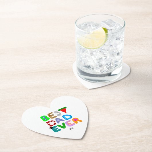 Best Dad Ever Heart Paper Coaster ペーパーコースター (インサイチュ)