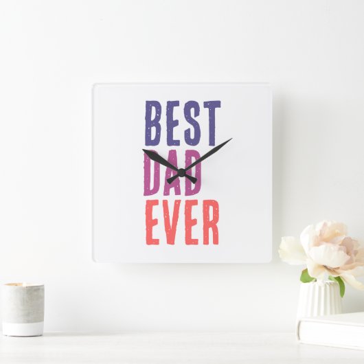 Best Dad Ever Minimalist Cool Professional スクエア壁時計 (ホーム)