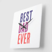 Best Dad Ever Minimalist Cool Professional スクエア壁時計 (傾斜)