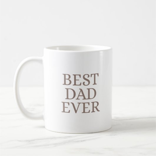 Best Dad Ever Minimalist Taupe Art コーヒーマグカップ (左)