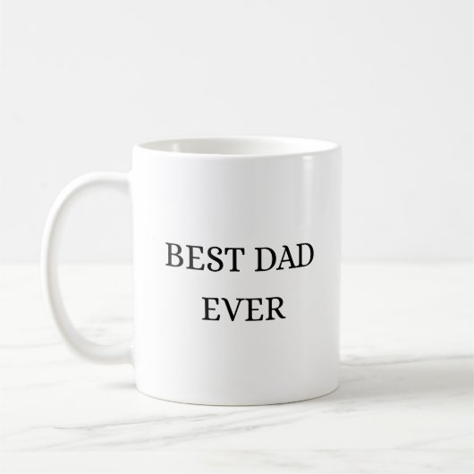 Best Dad Ever Minimalist Taupe Art コーヒーマグカップ (左)