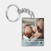 Best Dad Ever Modern Custom Photo キーホルダー (正面左)