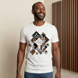Best Dad Ever Modern Photo Collage Personalized トライブレンドＴシャツ