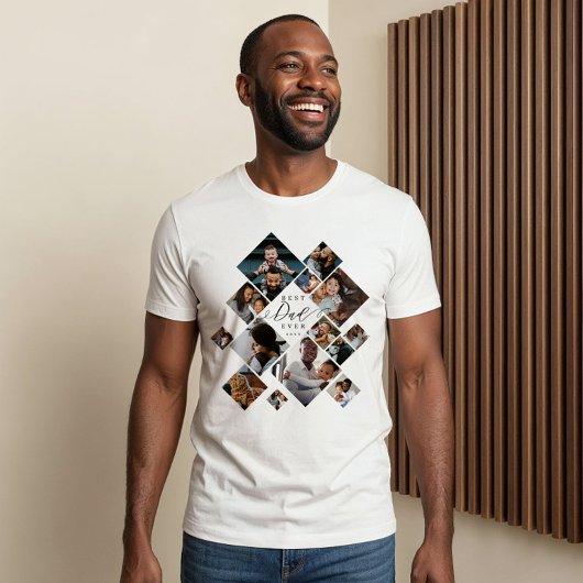 Best Dad Ever Modern Photo Collage Personalized トライブレンドＴシャツ