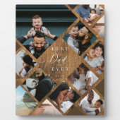 Best Dad Ever Modern Photo Collage Woodgrain フォトプラーク (正面)