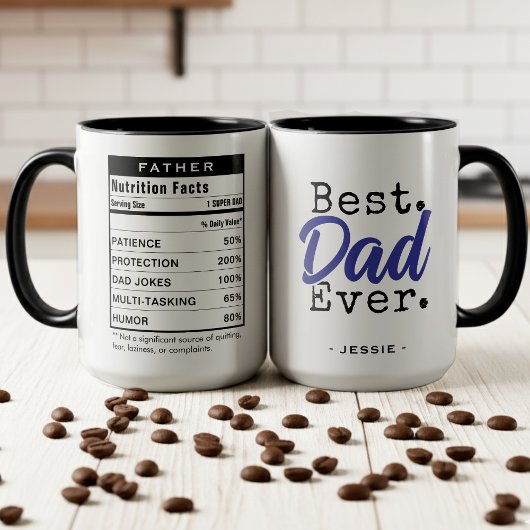 Best Dad Ever Nutrition Facts Father's Day マグカップ