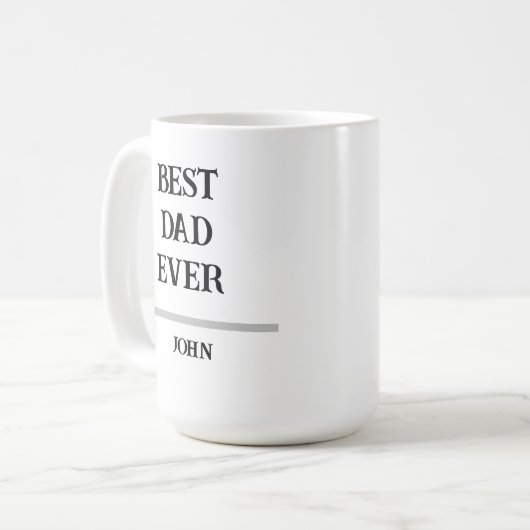 Best Dad Ever Personalized Custom NameCoffee Mug コーヒーマグカップ (正面左)