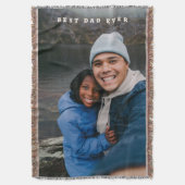 Best Dad Ever Personalized Family Photo Keepsake スローブランケット (正面縦)