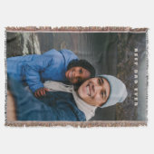 Best Dad Ever Personalized Family Photo Keepsake スローブランケット (正面)