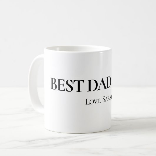 Best Dad Ever Personalized Mug コーヒーマグカップ (正面左)