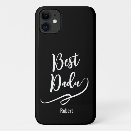 Best Dad Ever Personalized name elegant black Case-Mate iPhoneケース (裏面)