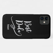 Best Dad Ever Personalized name elegant black Case-Mate iPhoneケース (裏面(横))