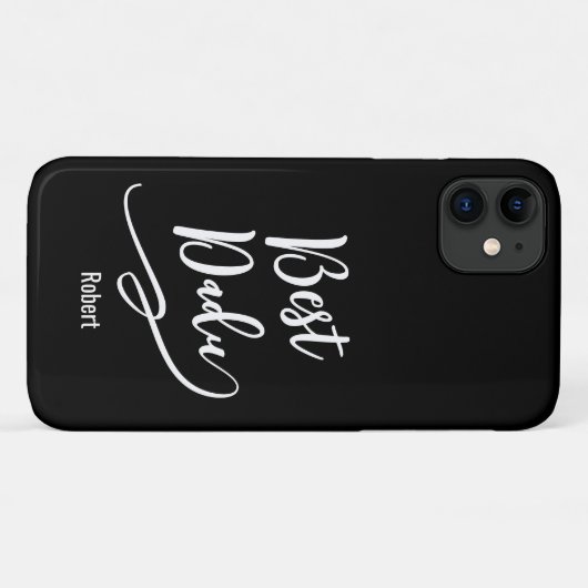  Best Dad Ever Personalized name elegant black Case-Mate iPhoneケース (裏面(横))
