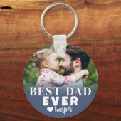 Best Dad Ever Personalized Photo キーホルダー (裏面)
