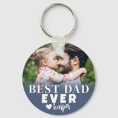 Best Dad Ever Personalized Photo キーホルダー (裏面)