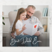 Best Dad Ever Personalized Photo スパークリングワインラベル (シングルラベル)
