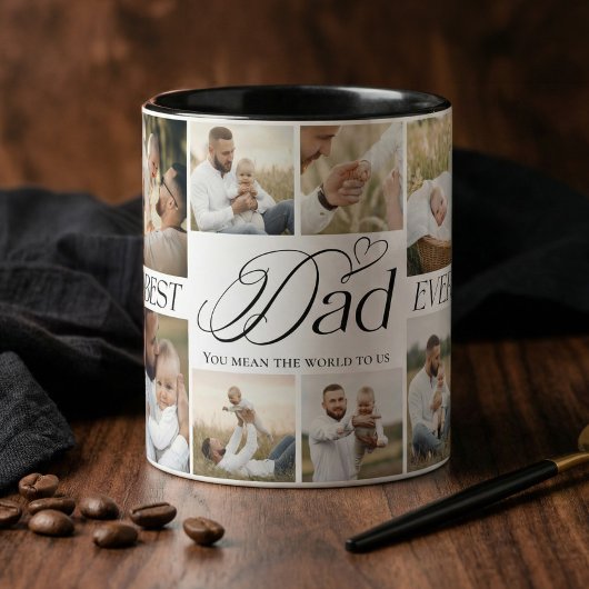 Best Dad Ever Personalized Photo Collage keepsake マグカップ