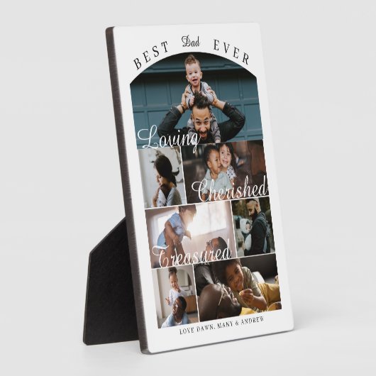 Best Dad Ever Personalized Photo Memory Collage フォトプラーク (側面)