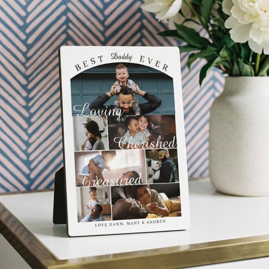 Best Dad Ever Personalized Photo Memory Collage フォトプラーク